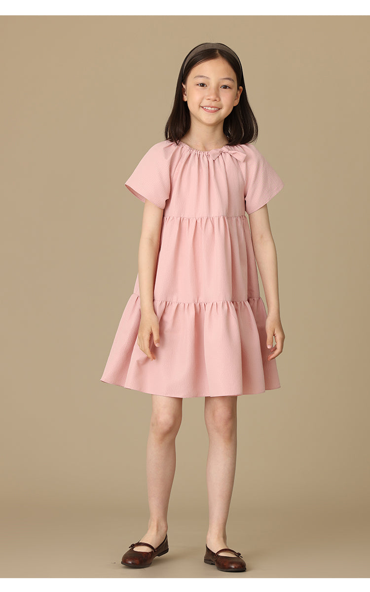 K5049 - Baby pink tiered dress