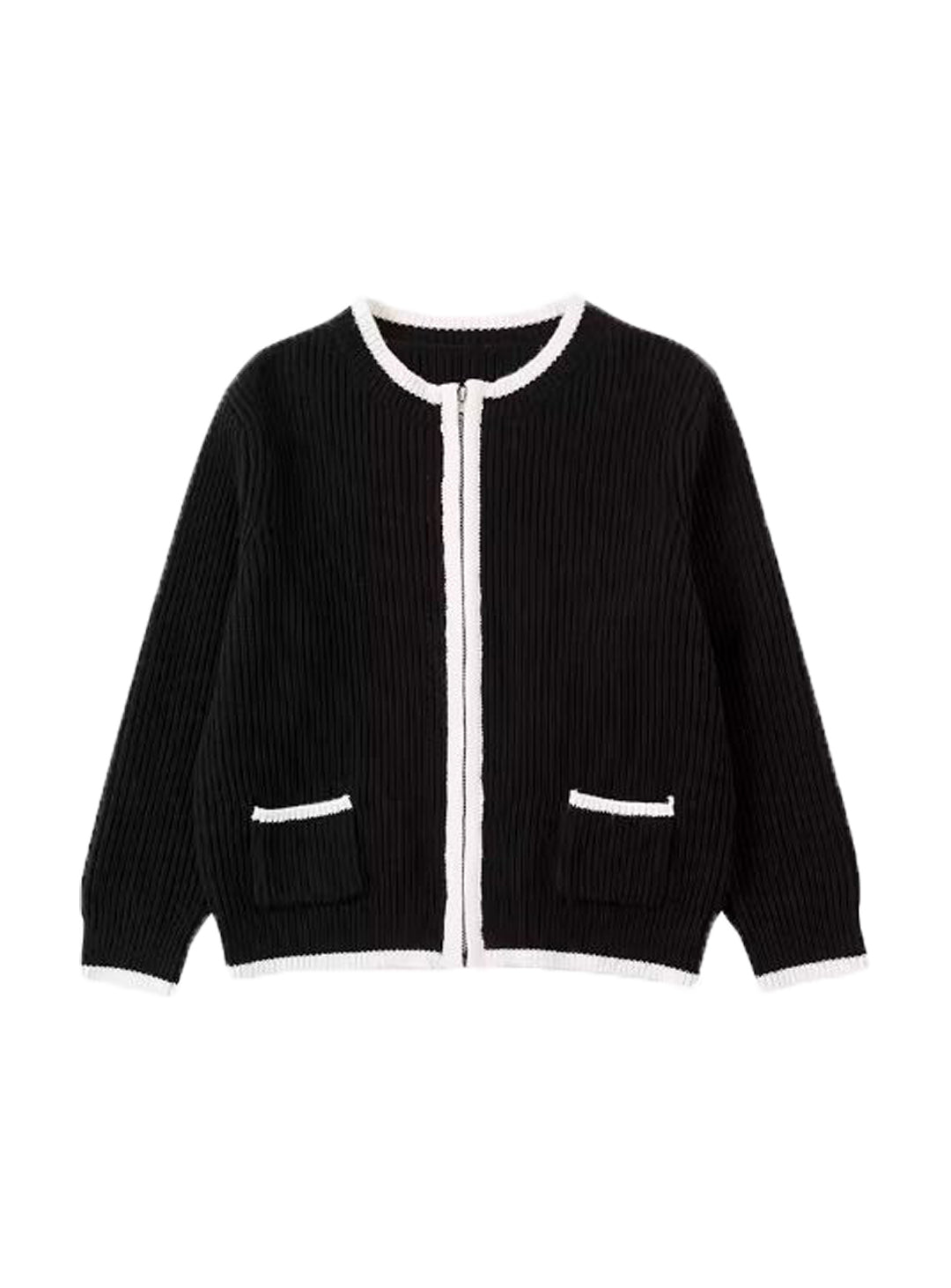 K12067 - Rib cardigan with zipper