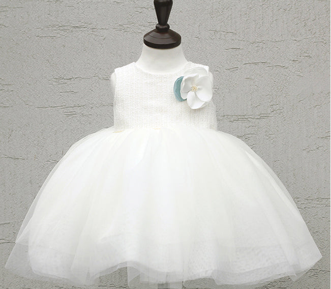 子供ドレス発表会・結婚式・おしゃれなDRESCCOのテティスフラワーコサージュツイードドレスの画像9