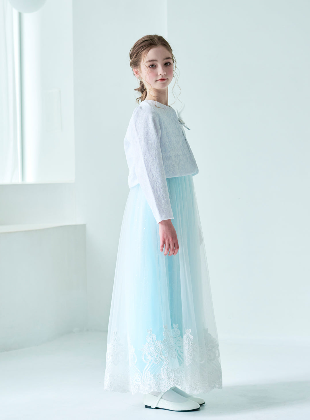 子供ドレス|子供ドレスならサックスブルーリュクスレースドレス