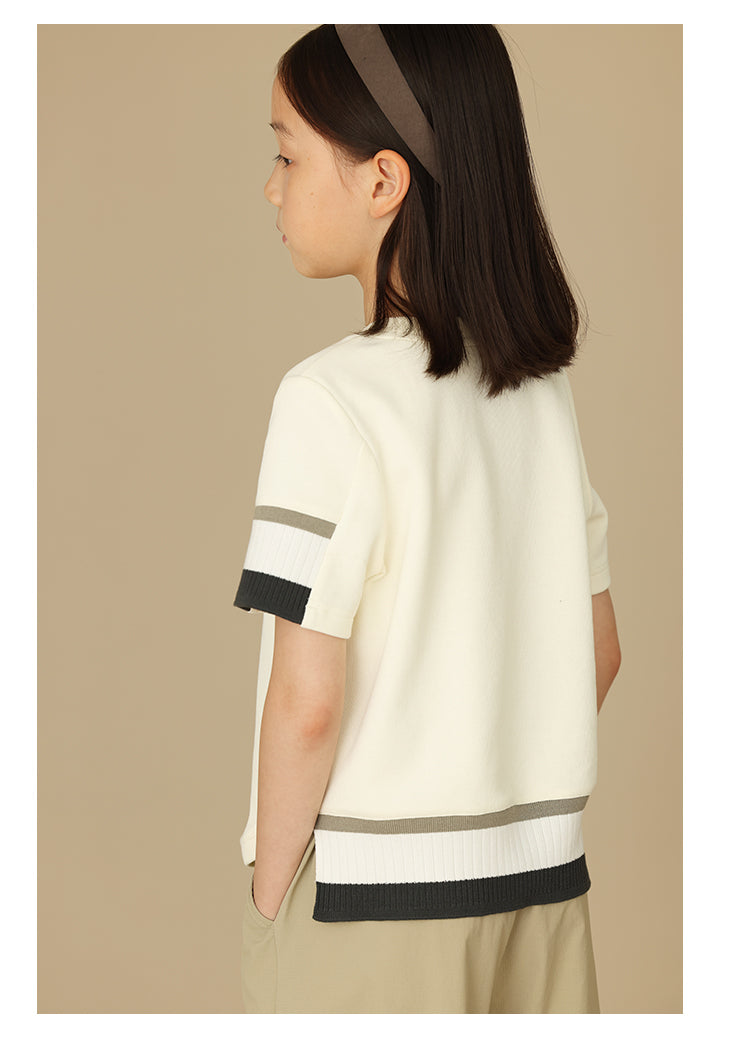 K6035 - 3色リブアイボリーTシャツ