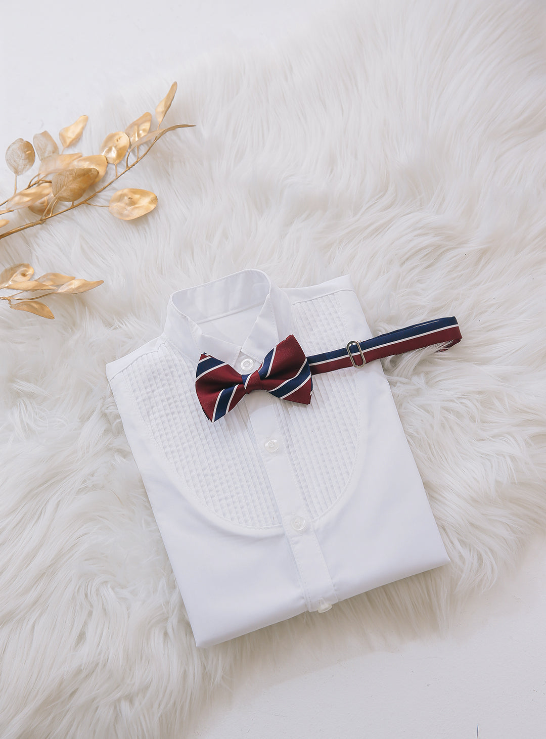 Wine red and navy regiment stripe bow tie