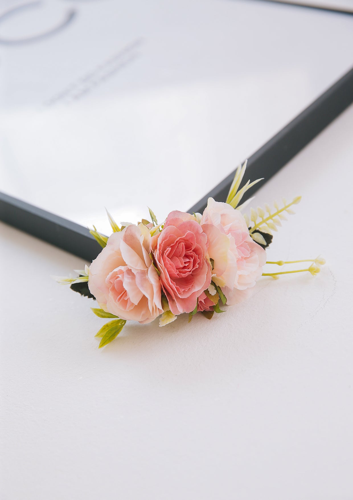 Pink Rose Corsage Headdress