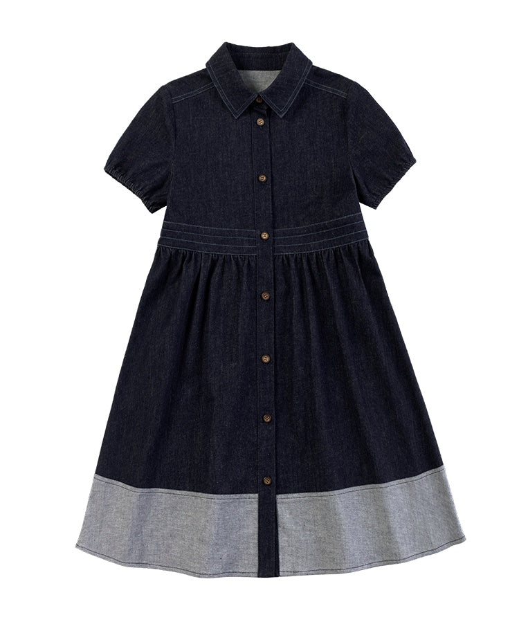 K5051 - Denim dress with hem for junior