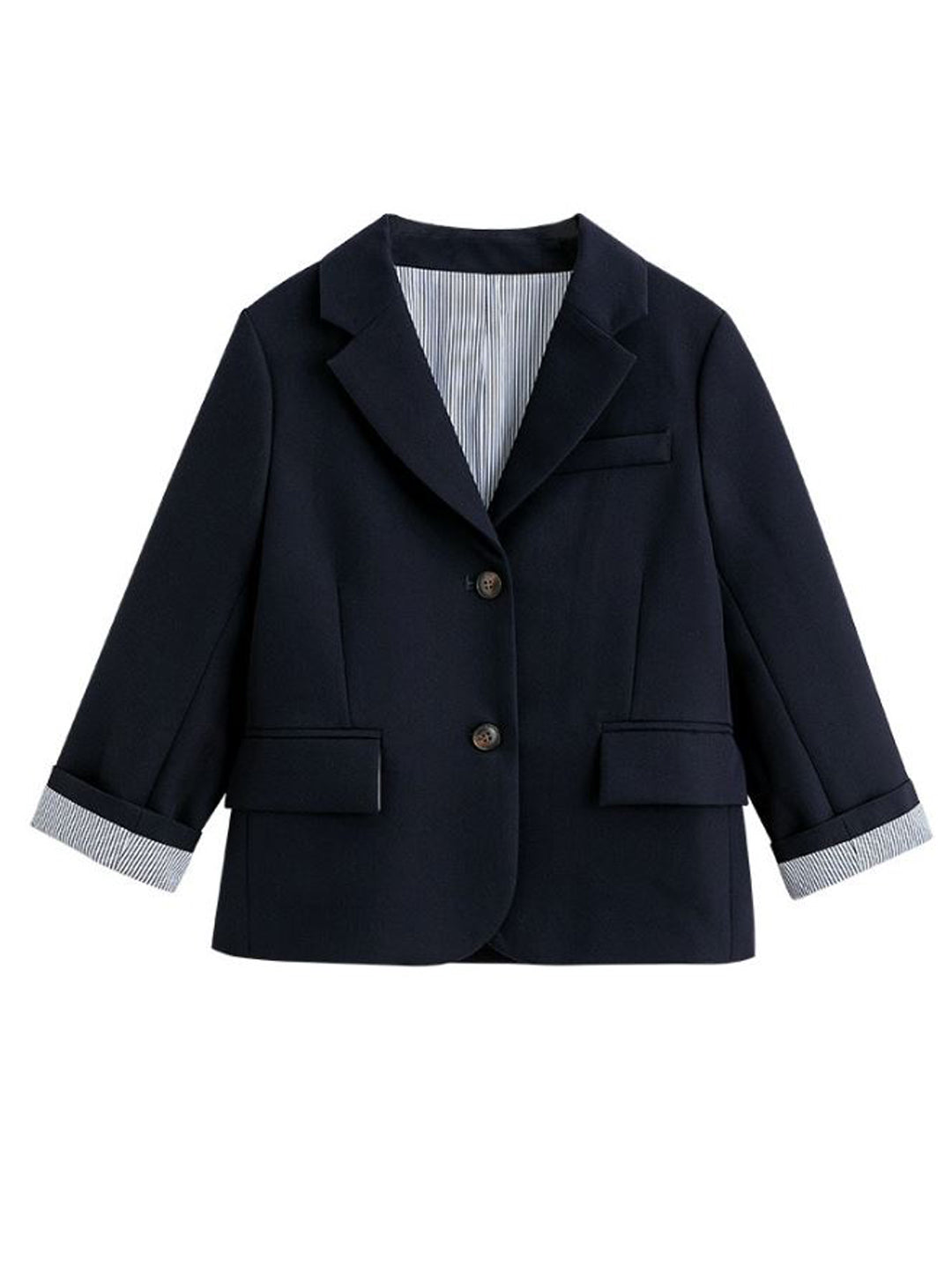 K6059 - Navy single button jacket for kids