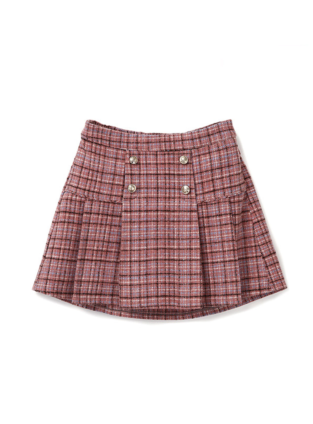 [renoma KIDS] Rose Pink Check Pleated Skirt