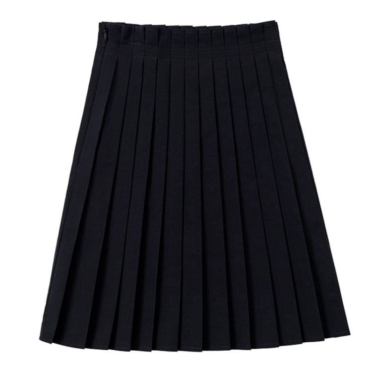 K4037 - Navy midi length pleated skirt