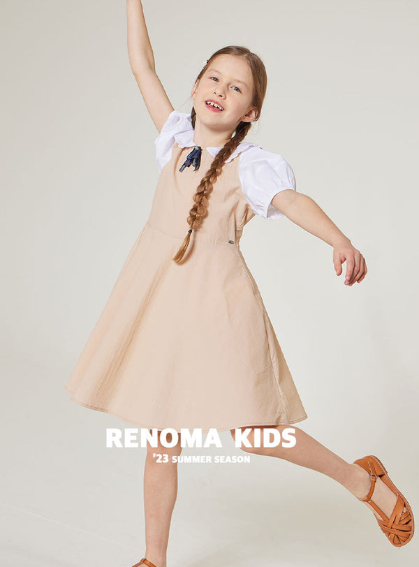 [renoma KIDS] 浅米色大褶领连衣裙