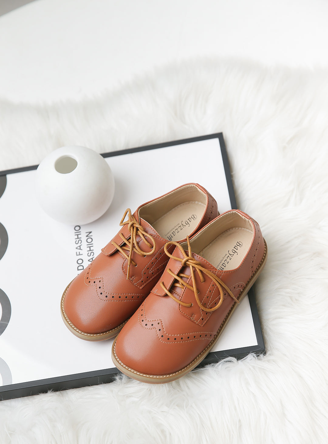 Light Brown Babe Wingtip Shoes (13cm-22cm)