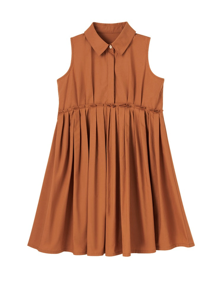 K5032 - Shirred sleeveless shirt dress