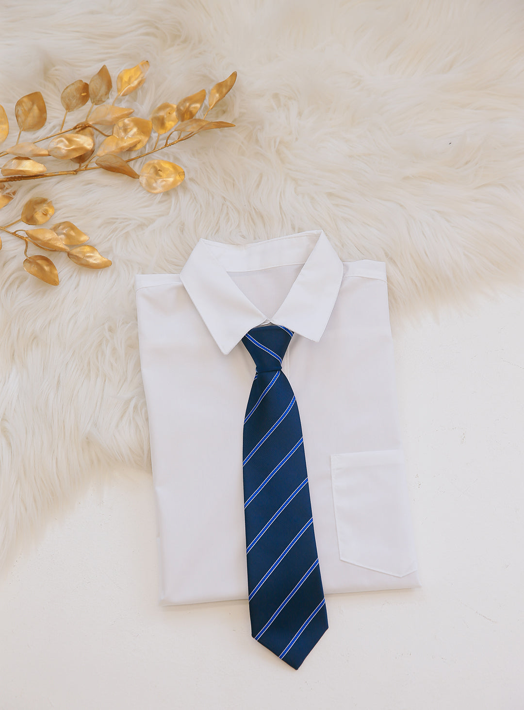 Junior regiment striped tie with adjuster (blue)