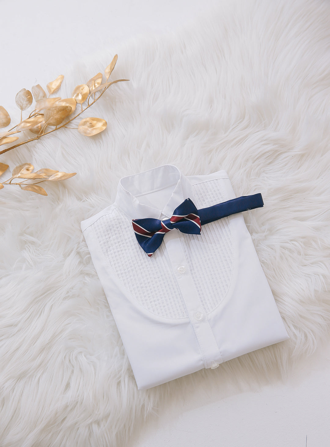 Navy and wine red regiment stripe bow tie