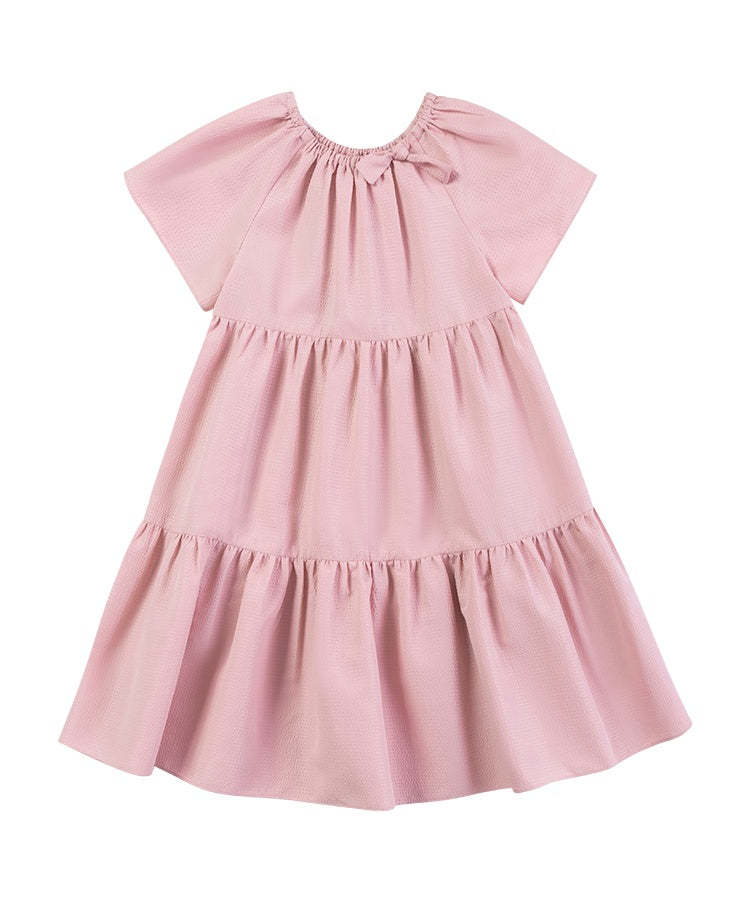 K5049 - Baby pink tiered dress