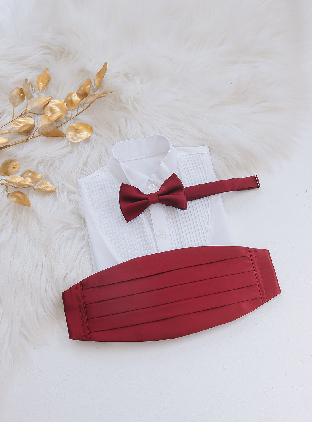 Kammer band and bow tie set (wine red)