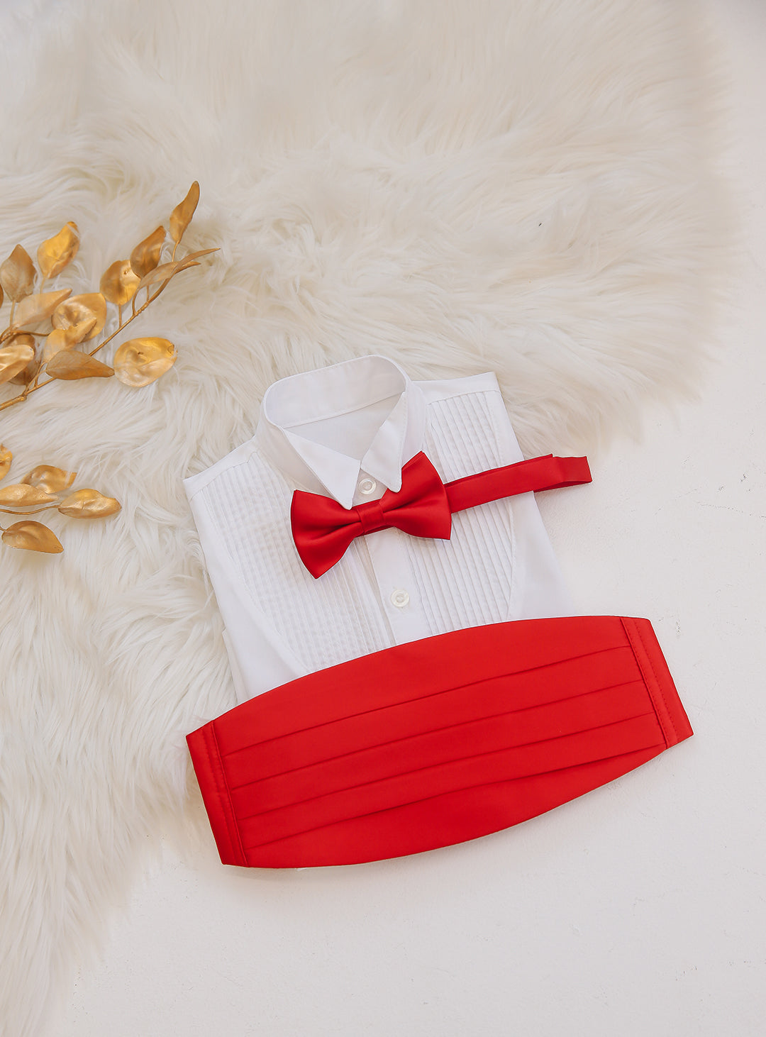 Cummerbund x Bow Tie Set (Red)