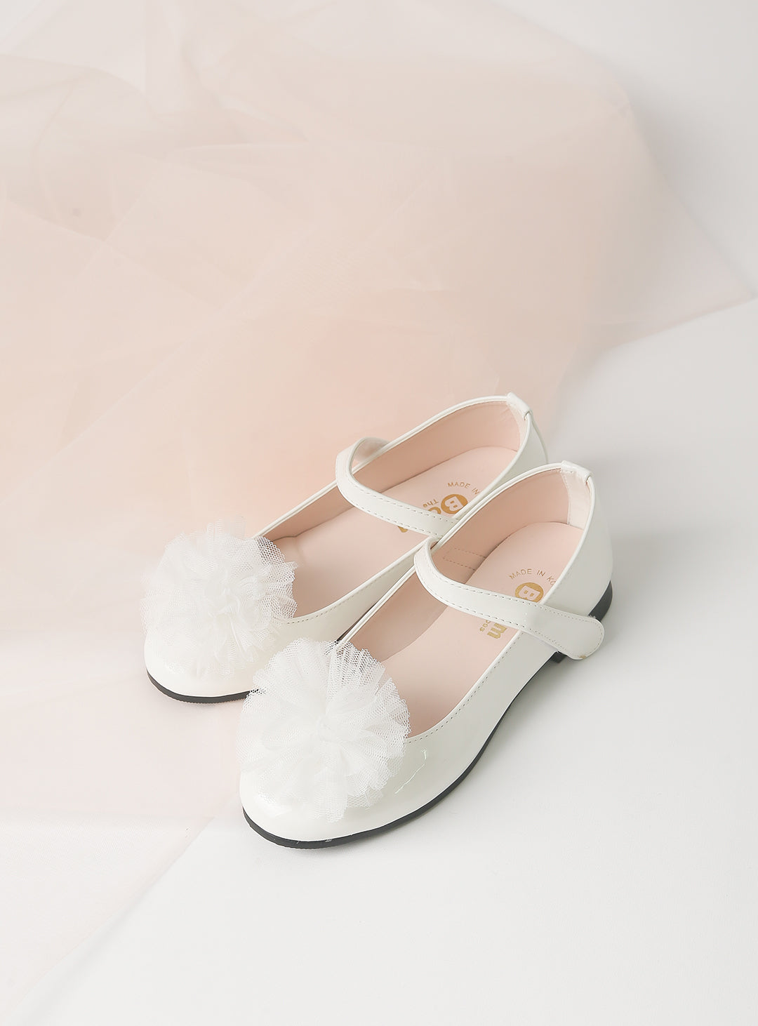 White Corsage Alice Enamel Shoes (12cm-23cm)