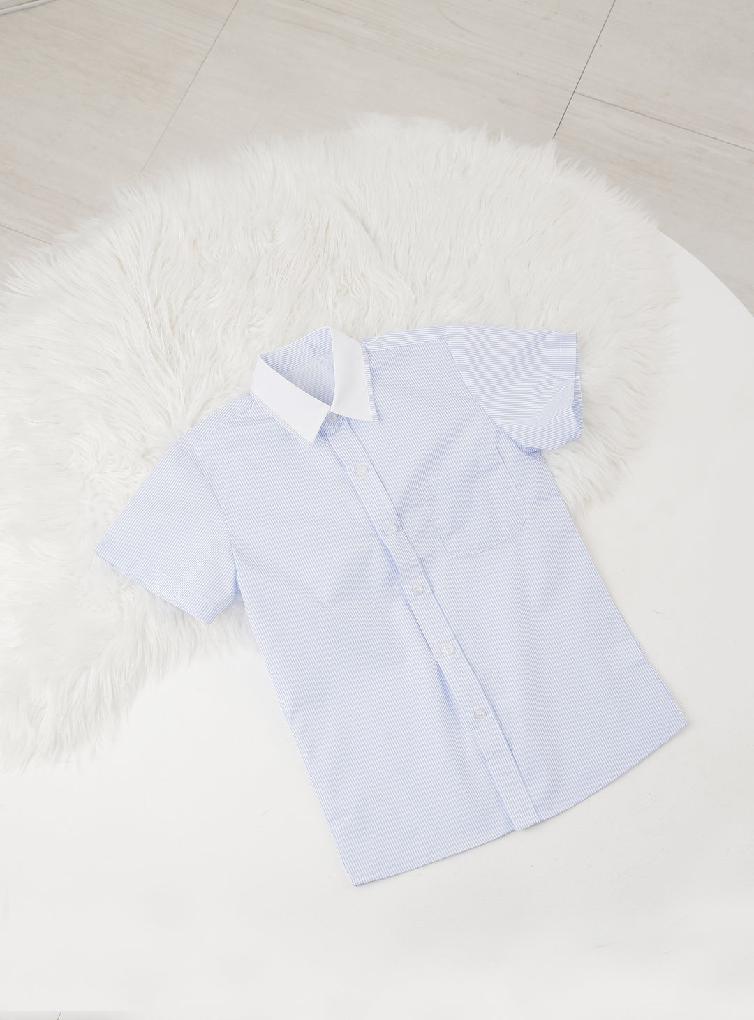 Lowell striped blue short sleeve shirt
