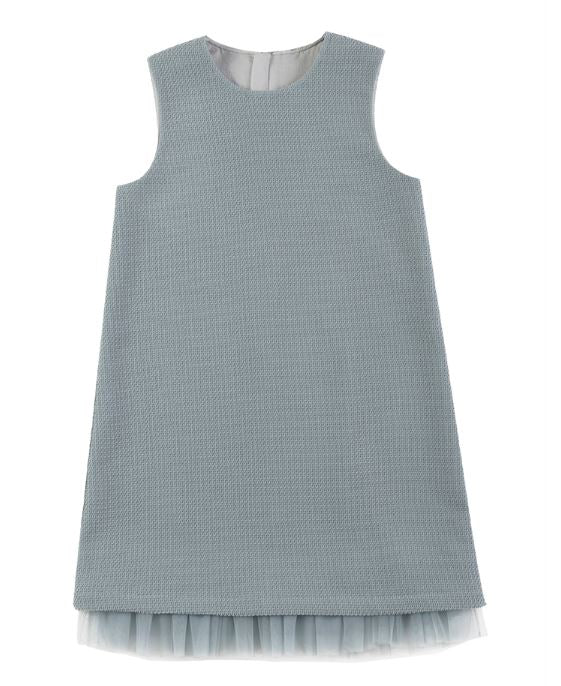 K8076 - Blue-gray waffle sleeveless dress