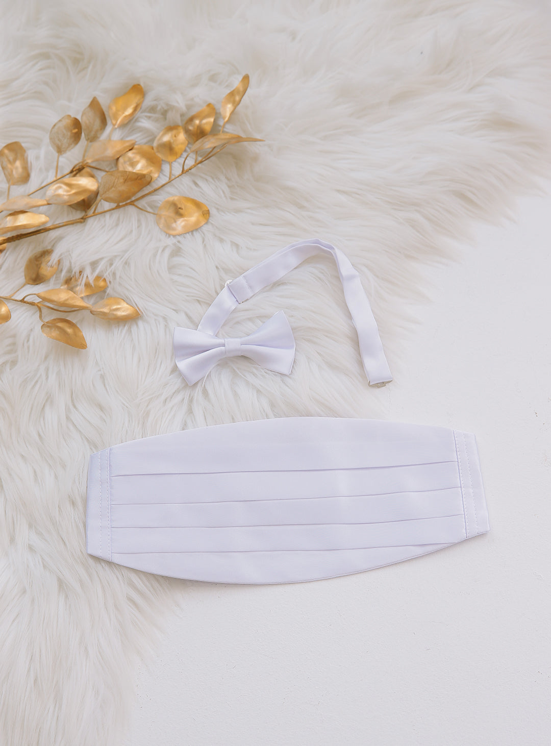 Cummerbund x Bow Tie Set (White)