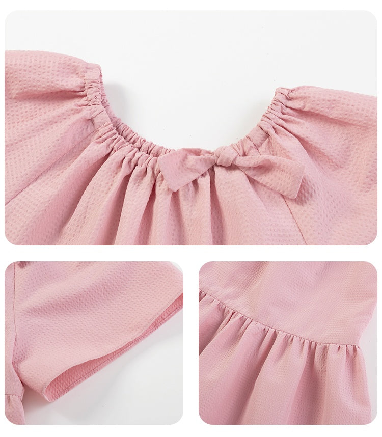 K5049 - Baby pink tiered dress