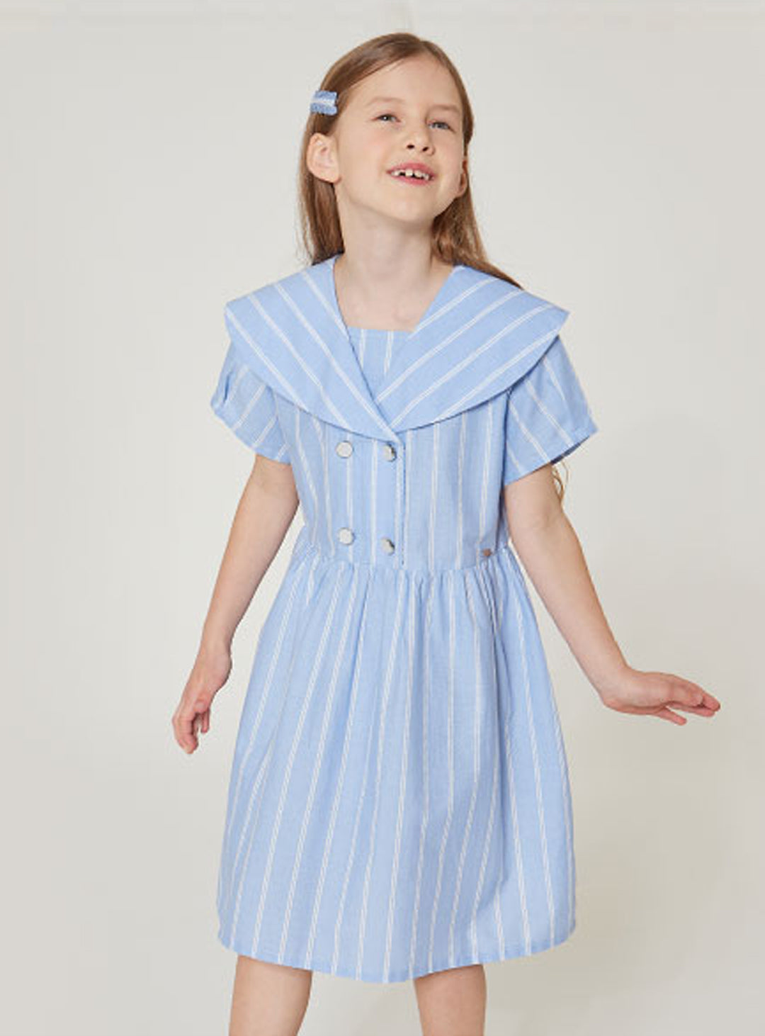 [renoma KIDS] Striped Big Collar Summer Dress