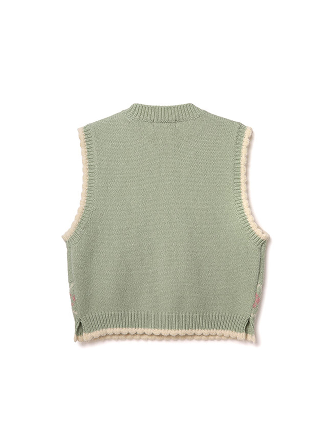 [perimitz] Scalloped Mint Knit Vest