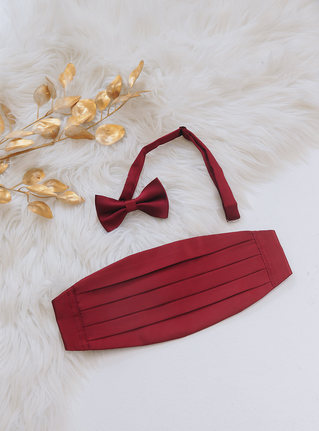 Kammer band and bow tie set (wine red)