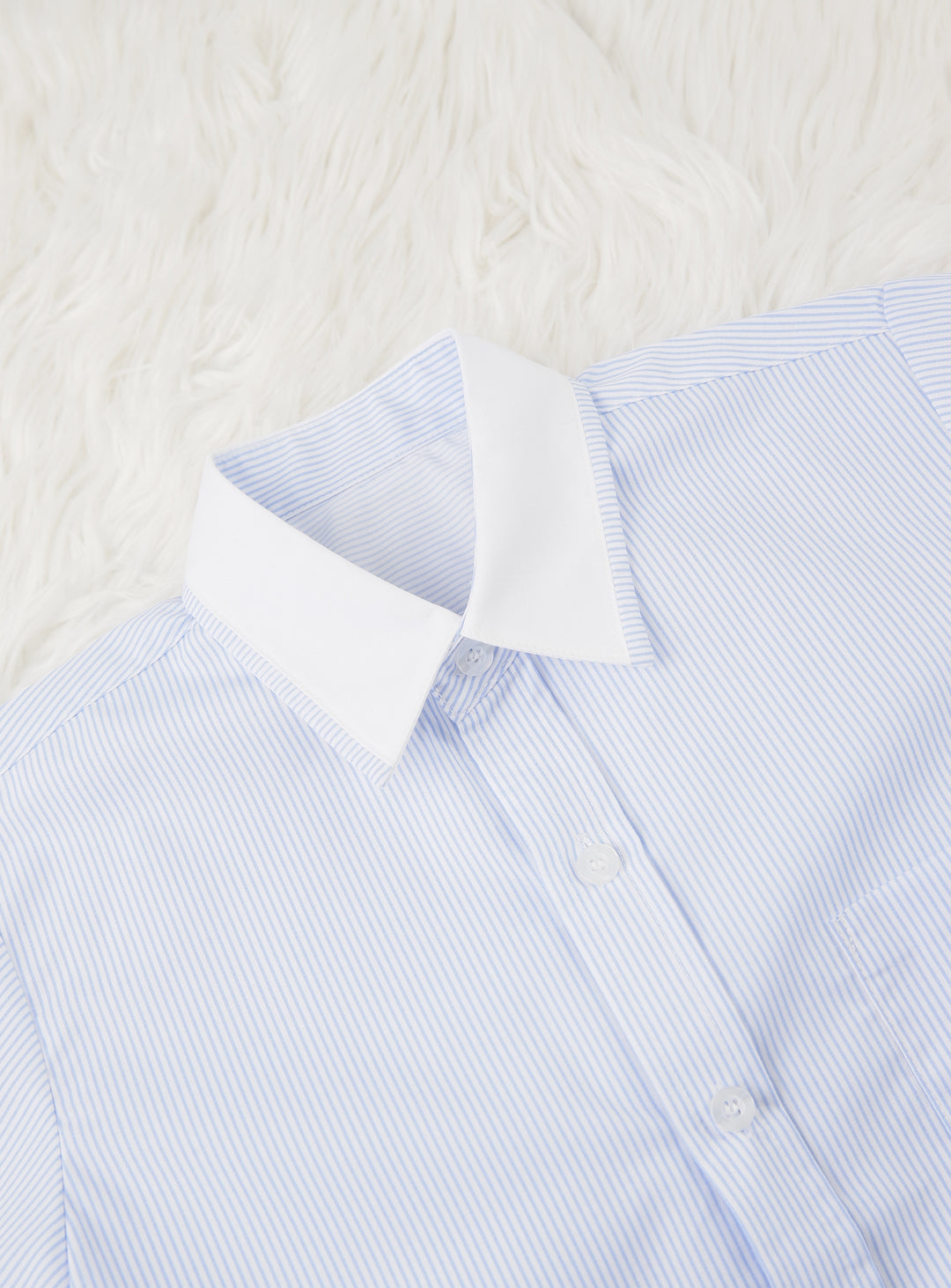 Lowell striped blue short sleeve shirt