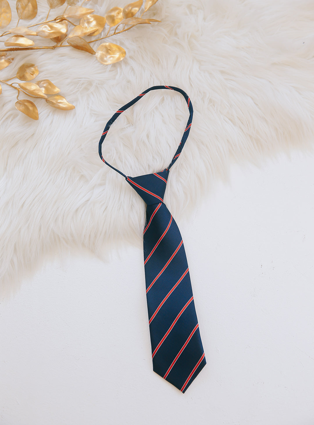 Junior regiment striped tie with adjuster (red)