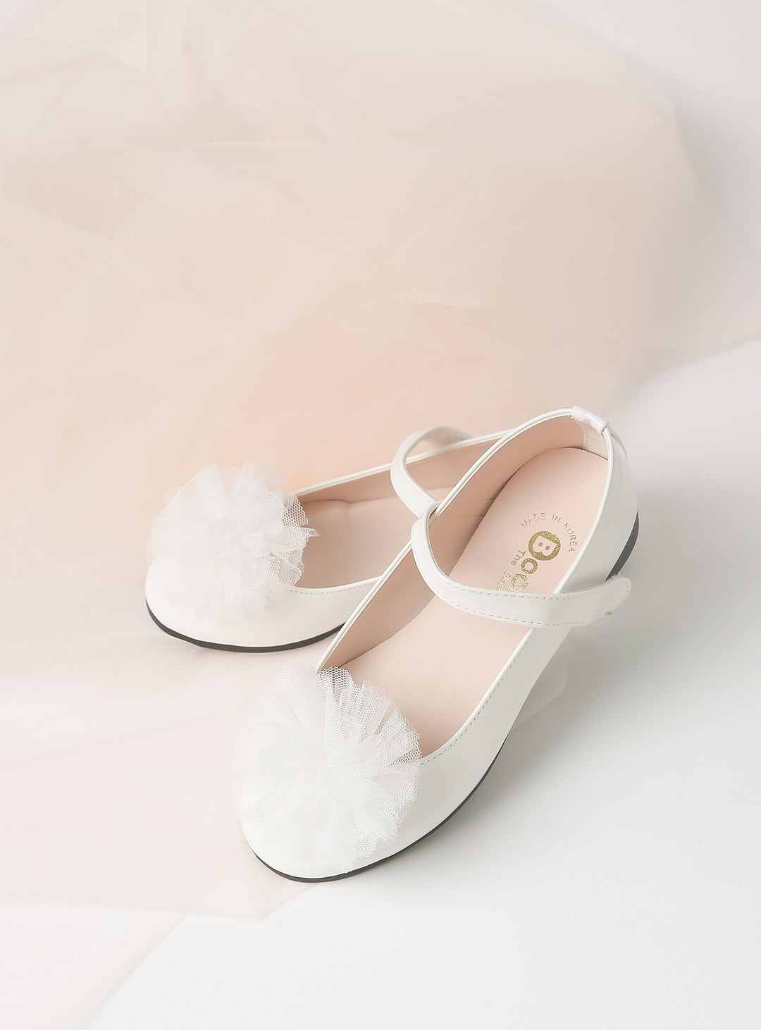 White Corsage Alice Enamel Shoes (12cm-23cm)