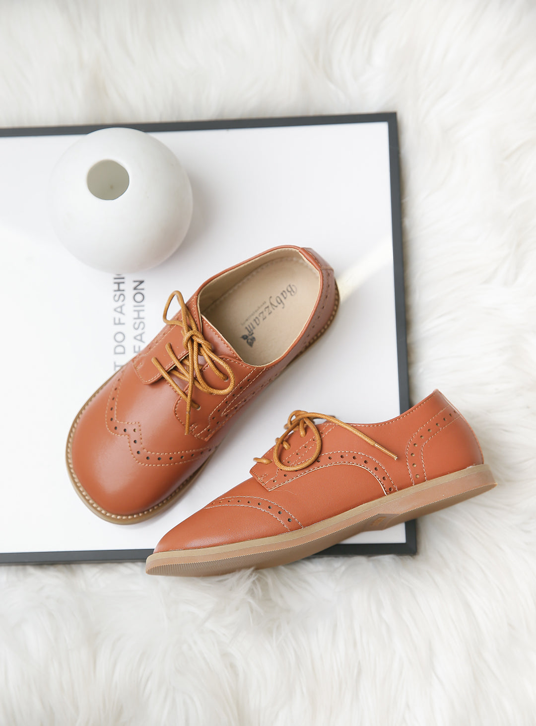 Light Brown Babe Wingtip Shoes (13cm-22cm)