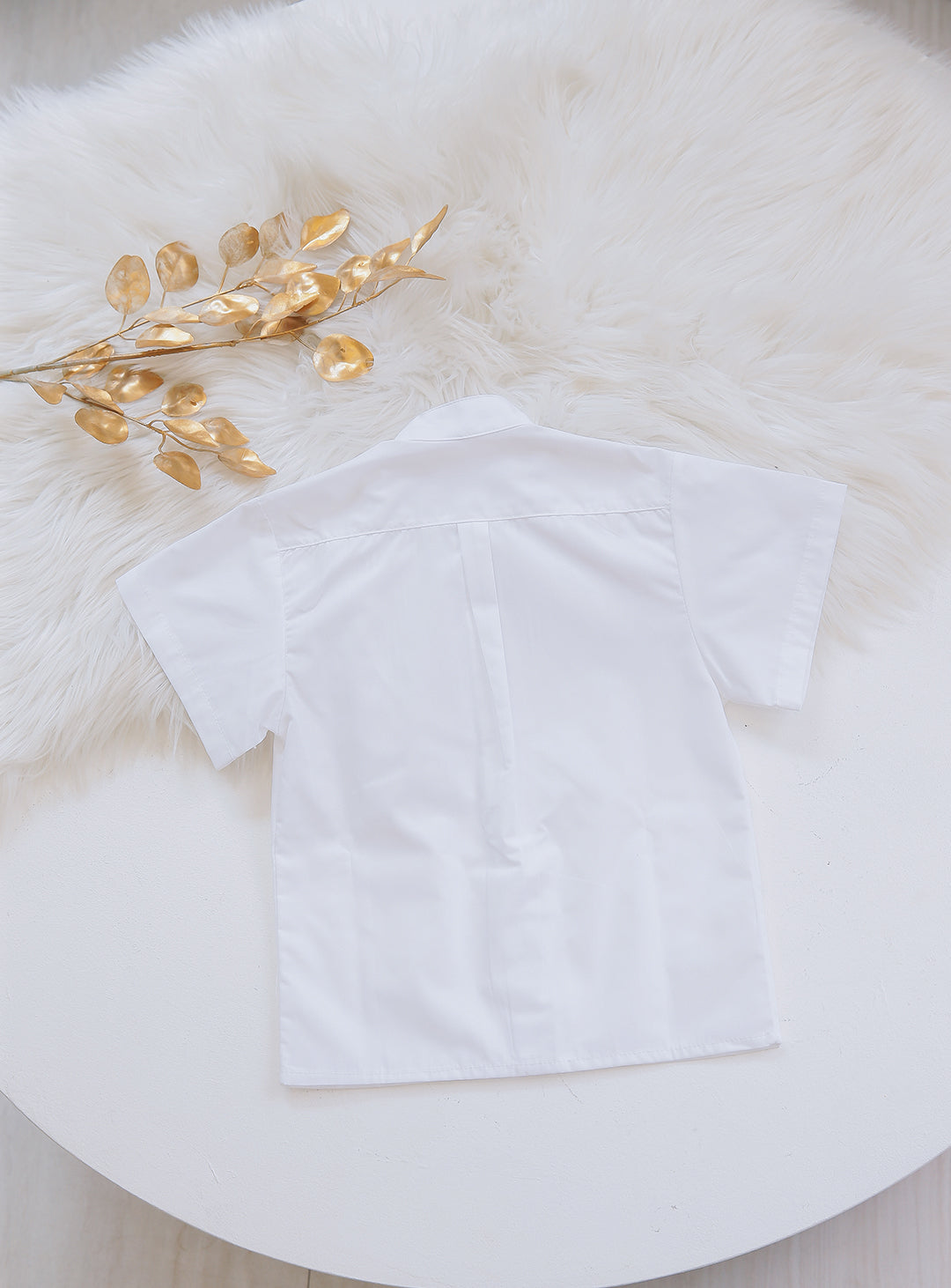 Pintuck Short-Sleeved Shirt White