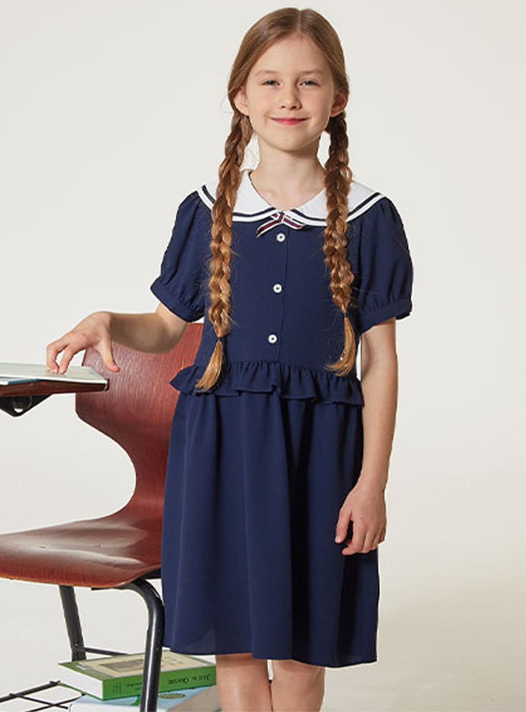 [renoma KIDS] Bicolor Chiffon Marine Dress