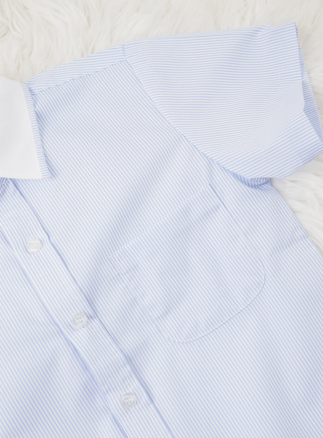 Lowell striped blue short sleeve shirt