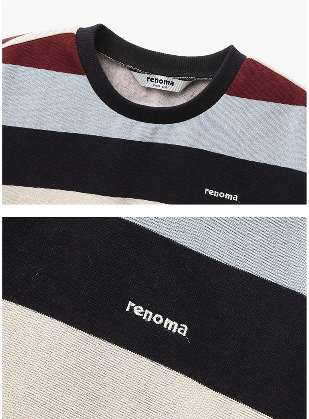 [renoma KIDS] Rainbow Stripe Yarn-dyed Sweatshirt