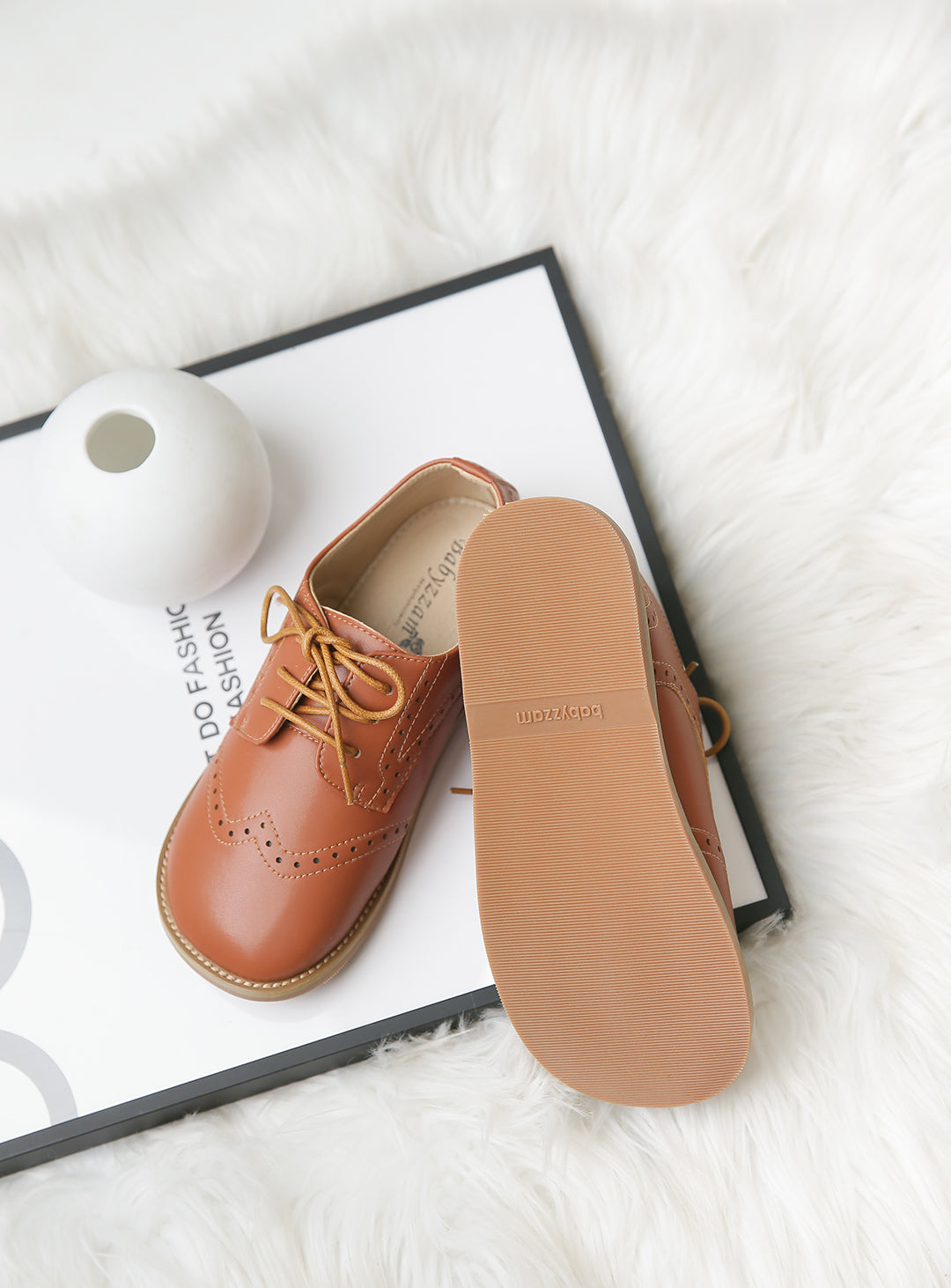 Light Brown Babe Wingtip Shoes (13cm-22cm)