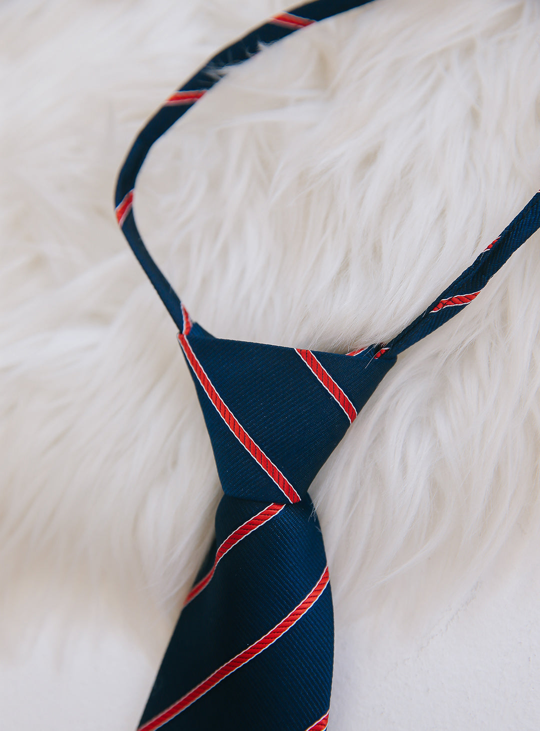 Junior regiment striped tie with adjuster (red)