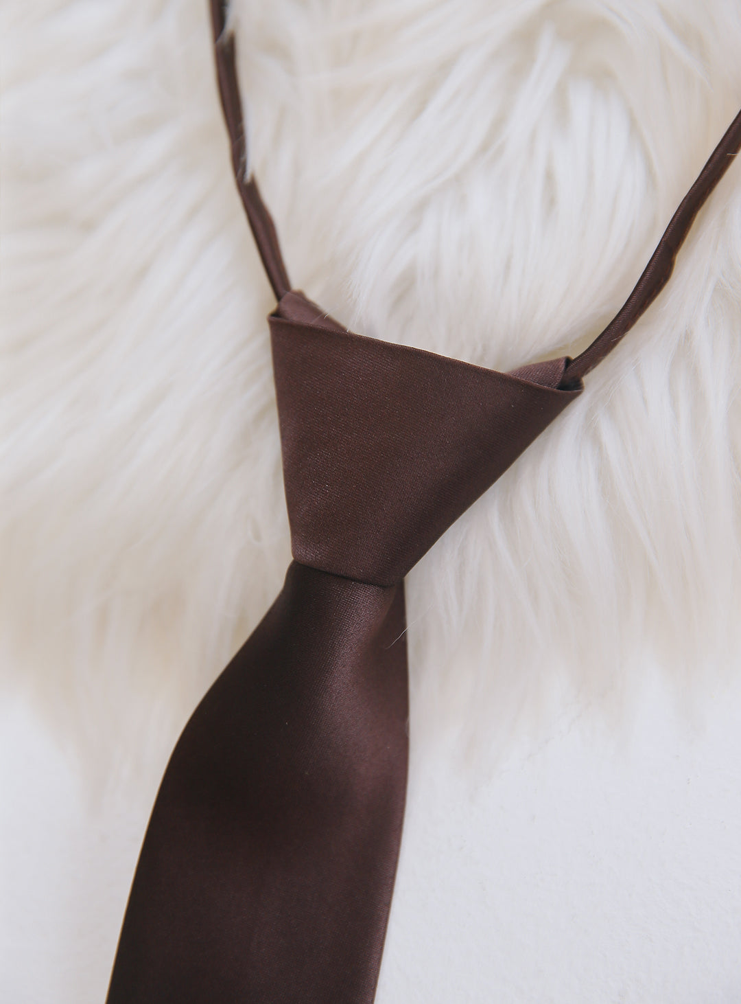 Prime Plain Brown Narrow Tie (Glossy)