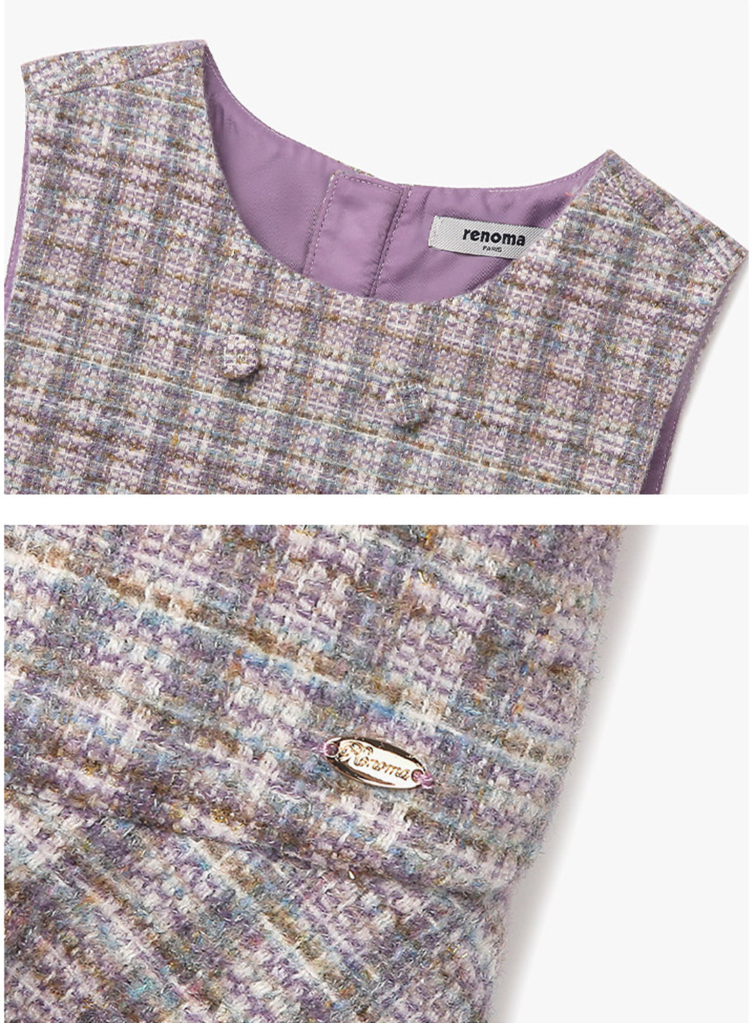 [renoma KIDS] Tweed Flared Lavender Dress