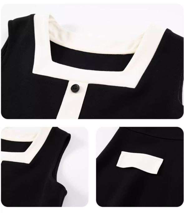 K31803 - Monochrome modern style dress