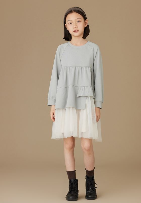 K114 - Dull pale green raglan sleeveless dress