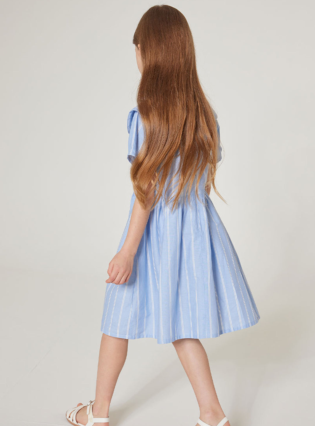 [renoma KIDS] Striped Big Collar Summer Dress