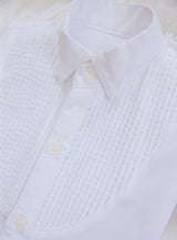 ピンタック半袖ワイシャツホワイト