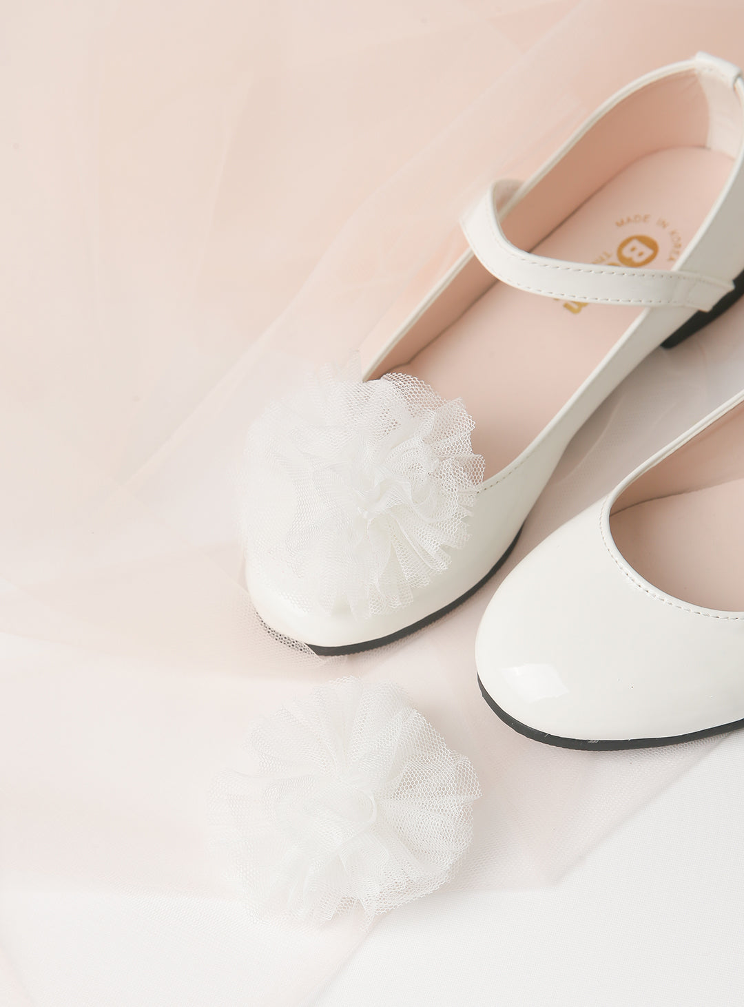 White Corsage Alice Enamel Shoes (12cm-23cm)