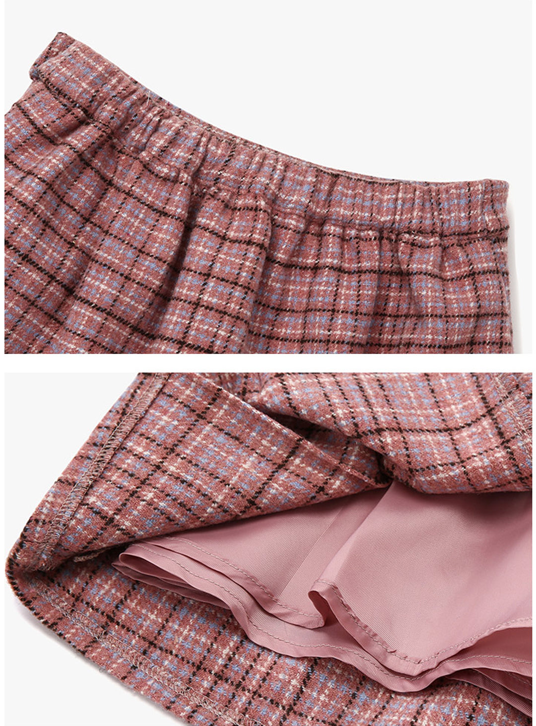 [renoma KIDS] Rose Pink Check Pleated Skirt