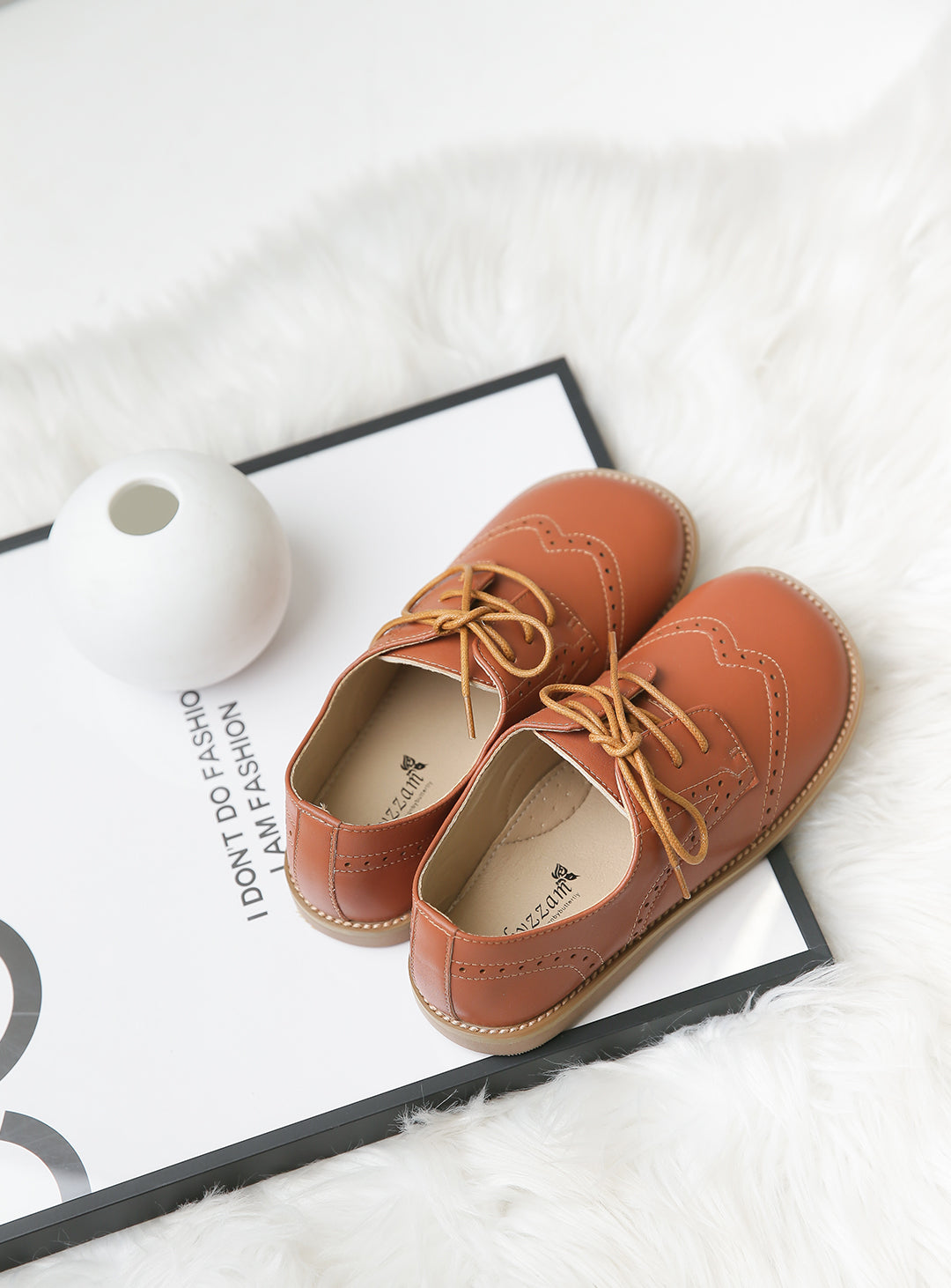 Light Brown Babe Wingtip Shoes (13cm-22cm)