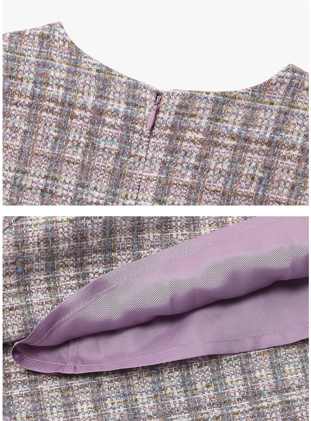 [renoma KIDS] Tweed Flared Lavender Dress