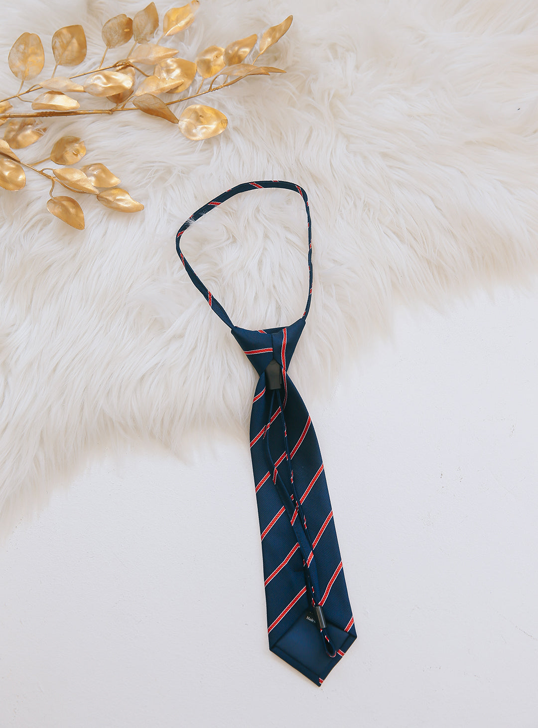 Junior regiment striped tie with adjuster (red)