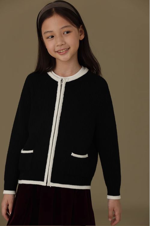 K12067 - Rib cardigan with zipper