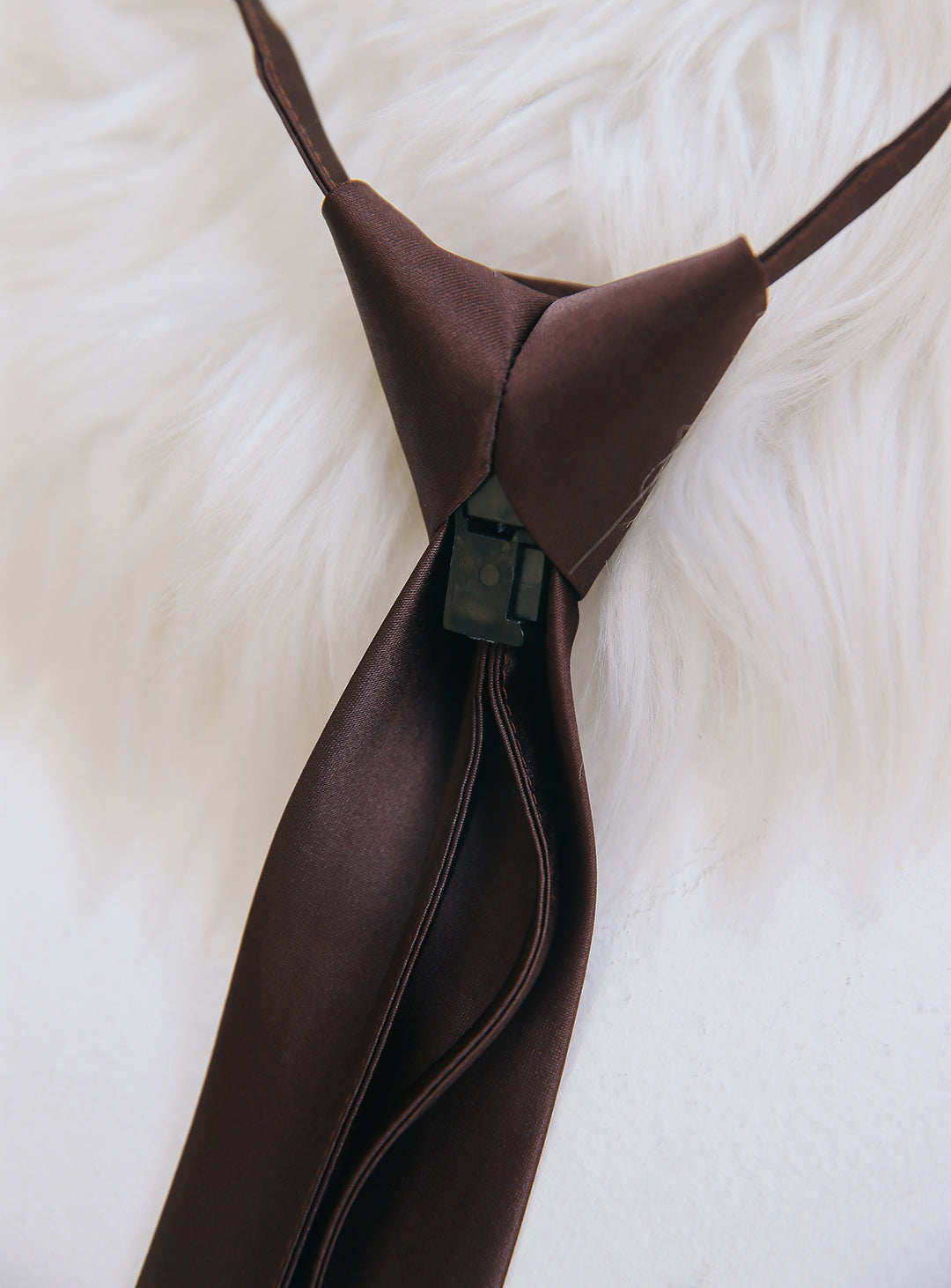 Prime Plain Brown Narrow Tie (Glossy)